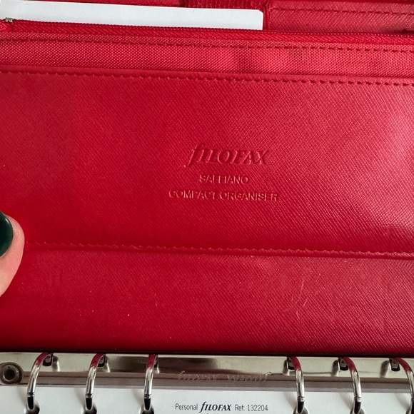 Tumi Red Leather Zip Wallet - Picture 4 of 8